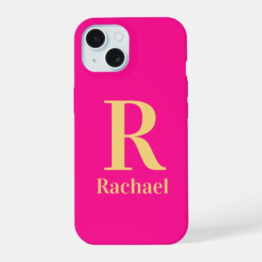 Monogramme Moderne Nom Rose Chaud (Verso)