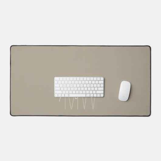 Monogramme moderne Nom Script Beige (Clavier et souris)