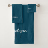 Monogramme Moderne Nom Script Bleu (En situation)