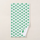 Monogramme moderne Nom Shamrock drapeau irlandais (Serviette à main)