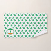 Monogramme moderne Nom Shamrock drapeau irlandais (Serviette à main)