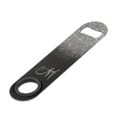 Monogramme moderne Parties scintillant en argent e (Devant angulaire)