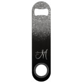 Monogramme moderne Parties scintillant en argent e (Dos)