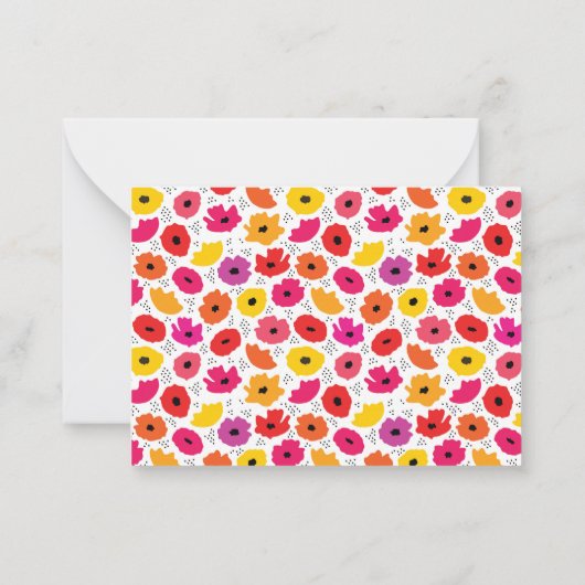 Monogramme Moderne Pavot Flore Modèle Nom du scrip (Dos)