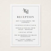 Monogramme Moderne Réception de mariage simple et  (Devant)