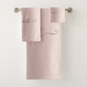 Monogramme Moderne Rose Gold Pailleté Noir (En situation)