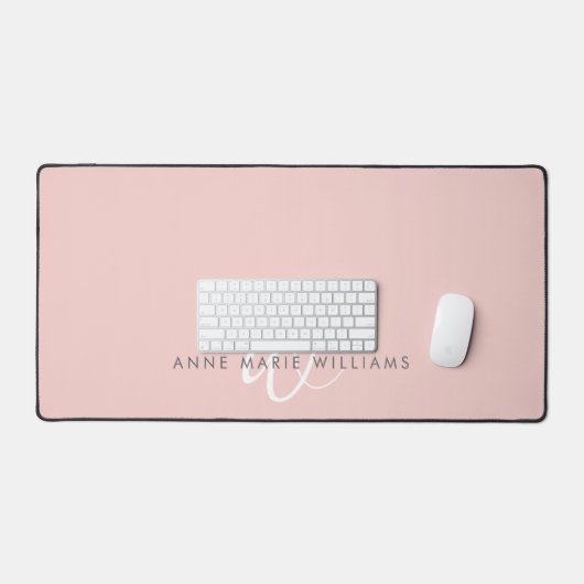 Monogramme Moderne Rose Pâle Blanc Script (Clavier et souris)