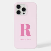 Monogramme moderne rose simple (Verso)