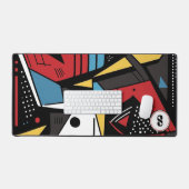 Monogramme moderne rouge et noir géométrique Abstr (Clavier et souris)