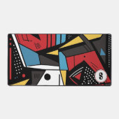 Monogramme moderne rouge et noir géométrique Abstr (Recto)