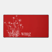 Monogramme moderne Scarlet rouge & blanc Fleurs sa (Recto)