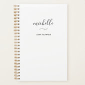 Monogramme moderne Script blanc mensuel hebdomadai (Devant)