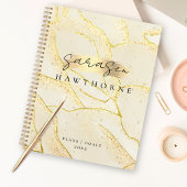 Monogramme moderne Script Elégant Ivoire Or Huile