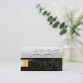 Monogramme moderne simple Carte de visite (Debout devant)