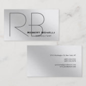 Monogramme moderne simple Carte de visite (Devant / Derrière)