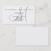 Monogramme Moderne Simple Consultant Carte de visi (Devant / Derrière)
