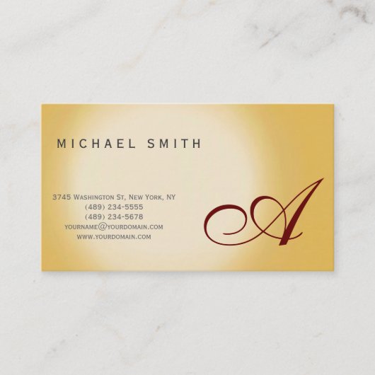 Monogramme Moderne Simple Consultant Carte de visi (Devant)