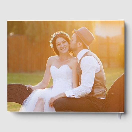 Monogramme moderne simple Mariage photo livre d'hô (Verso)