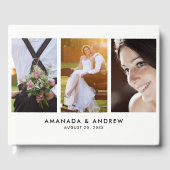 Monogramme moderne simple Mariage photo livre d'hô (Recto)