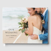 Monogramme moderne simple Mariage photo livre d'hô (Recto)