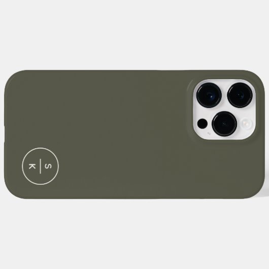 Monogramme moderne simple Nom Coque-Mate coque iph (Verso (horizontal))