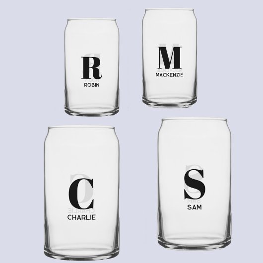 Monogramme moderne simple Nom initial Personnalisé