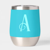 Monogramme Moderne Simple Turquoise (Arrière)