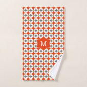 Monogramme Moderne tendance Géométrique Orange Gre (Serviette à main)