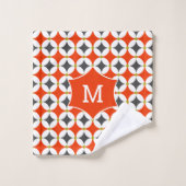 Monogramme Moderne tendance Géométrique Orange Gre (Gant de toilette)