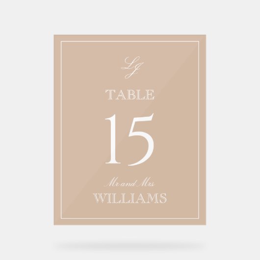 Monogramme moderne Terracotta Mariage Numéro de ta (Recto)