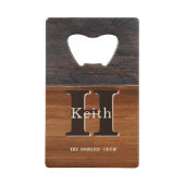 Monogramme moderne Tonton de bois rustique Brown (Devant)