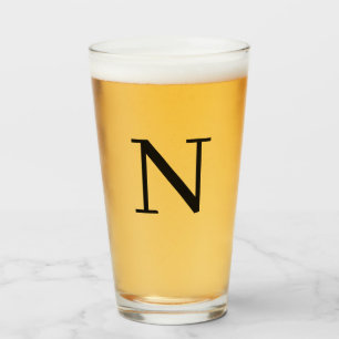 Monogramme moderne Verre de bière initial