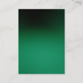 Monogramme moderne vert blanc Carte de visite prop (Dos)