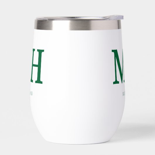 Monogramme moderne vert Chic Bridesmaid (Gauche)