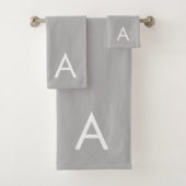 Monogramme modifiable moderne sur gris argenté (En situation)