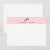 Monogramme Modish Blush Pink minimaliste Modèle (Devant / Derrière)