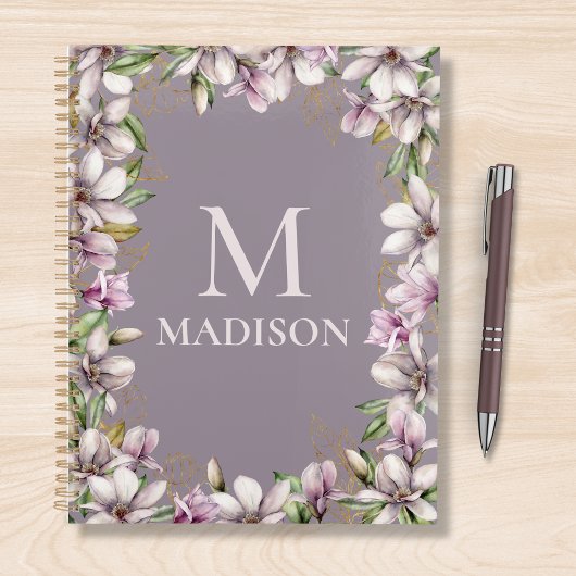 Monogramme Monogramme Magnolia Floral Personnalisé