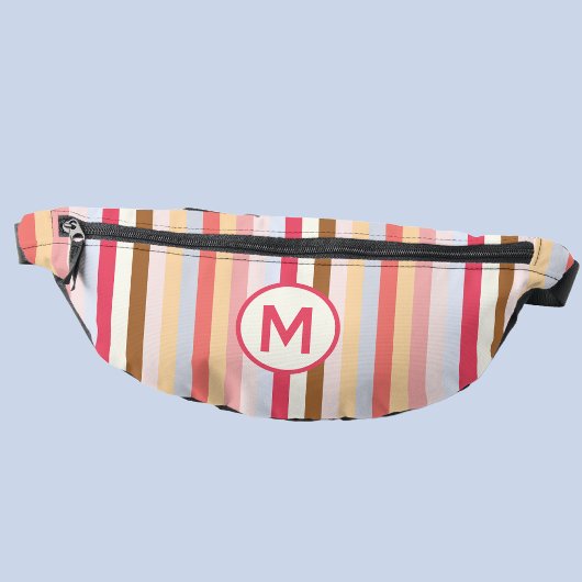 Monogramme Monogramme Moderne Pastel Candy Stripe