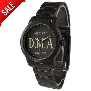 Monogramme Montre Hommes Personnalisé Élégant Clas