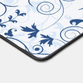 Monogramme Motif à feuille bleue rétro (Coin)