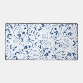 Monogramme Motif à feuille bleue rétro (Recto)