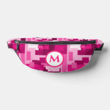 Monogramme Motif Camo numérique rose chaud tendanc