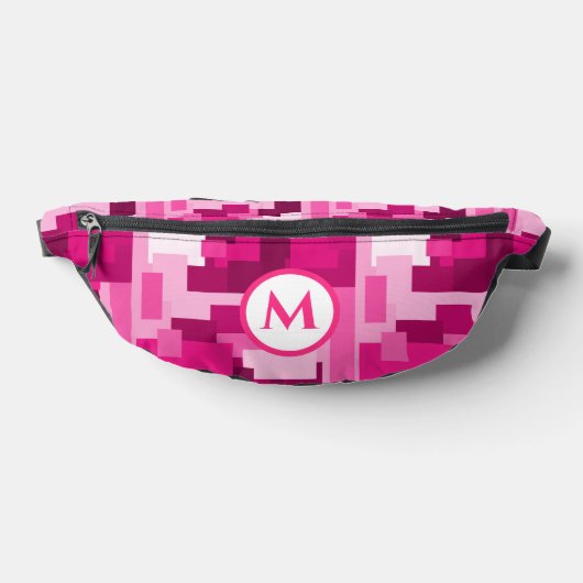 Monogramme Motif Camo numérique rose chaud tendanc (Poser)