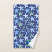 Monogramme Motif couleur Star Fish sans joint (Serviette à main)
