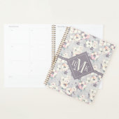 Monogramme | Motif d'aquarelle rose doux (Devant avec enveloppe)