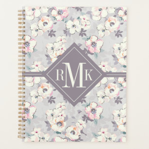 Monogramme Motif d'aquarelle rose doux