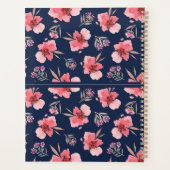 Monogramme | Motif d'aquarelle rose foncé (Dos)