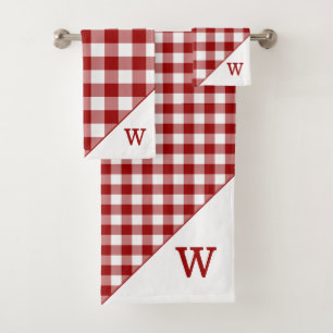 Monogramme Motif de buffle blanc rouge