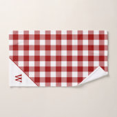 Monogramme Motif de buffle blanc rouge (Serviette à main)