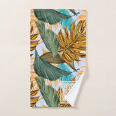 Monogramme Motif de feuille végétale de feuillage  (Serviette à main)